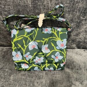 Vera Bradley Green Floral Quilted Crossbody